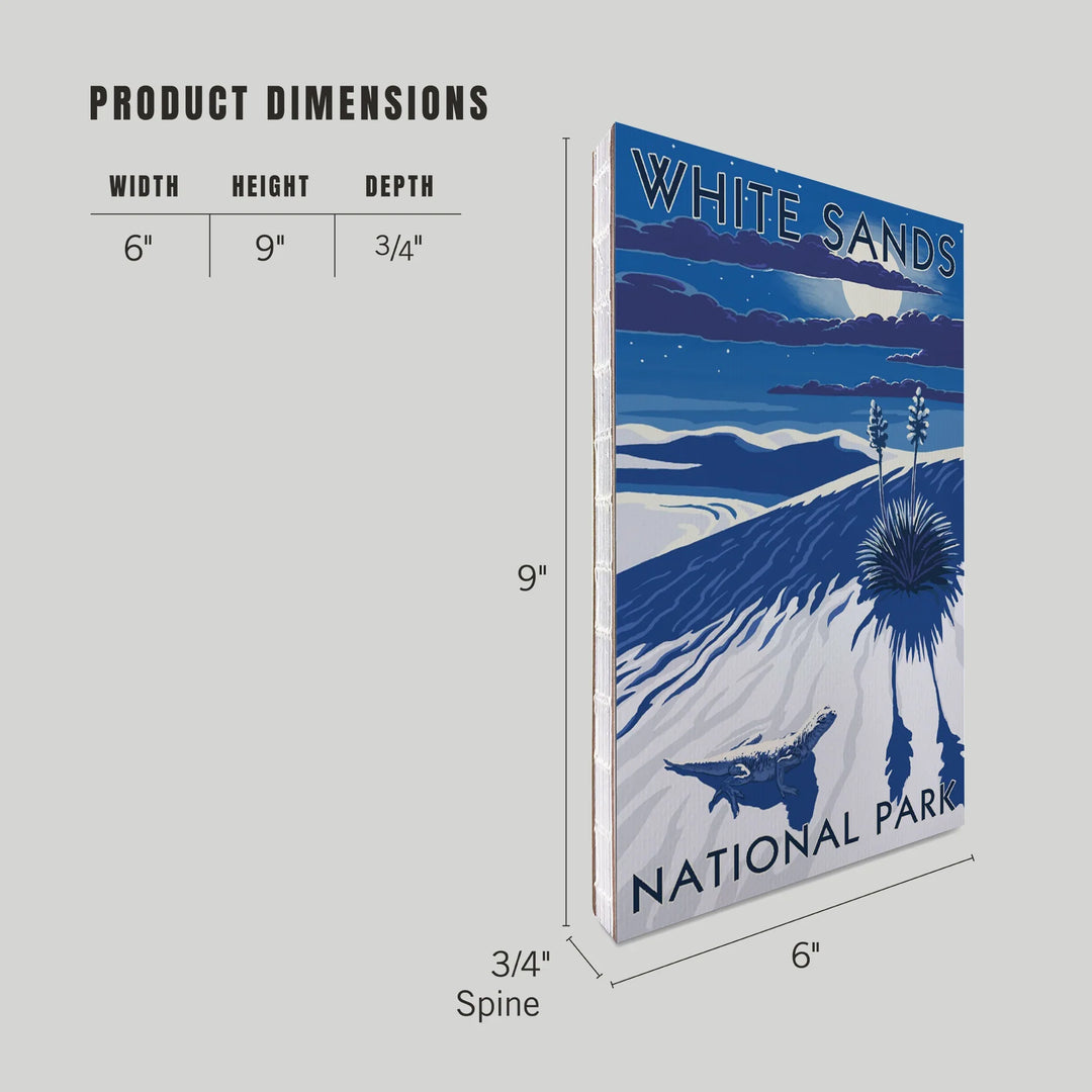 Lined 6x9 Journal, White Sands National Park, New Mexico, Night Scene, Lay Flat, 193 Pages, FSC paper
