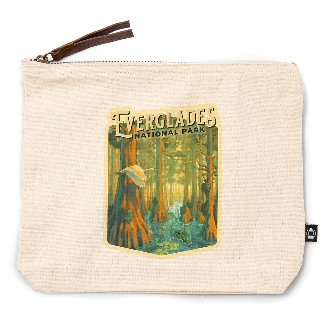 Everglades National Park, Florida, Oil Painting, Organic Cotton Zipper Pouch, Go Bag