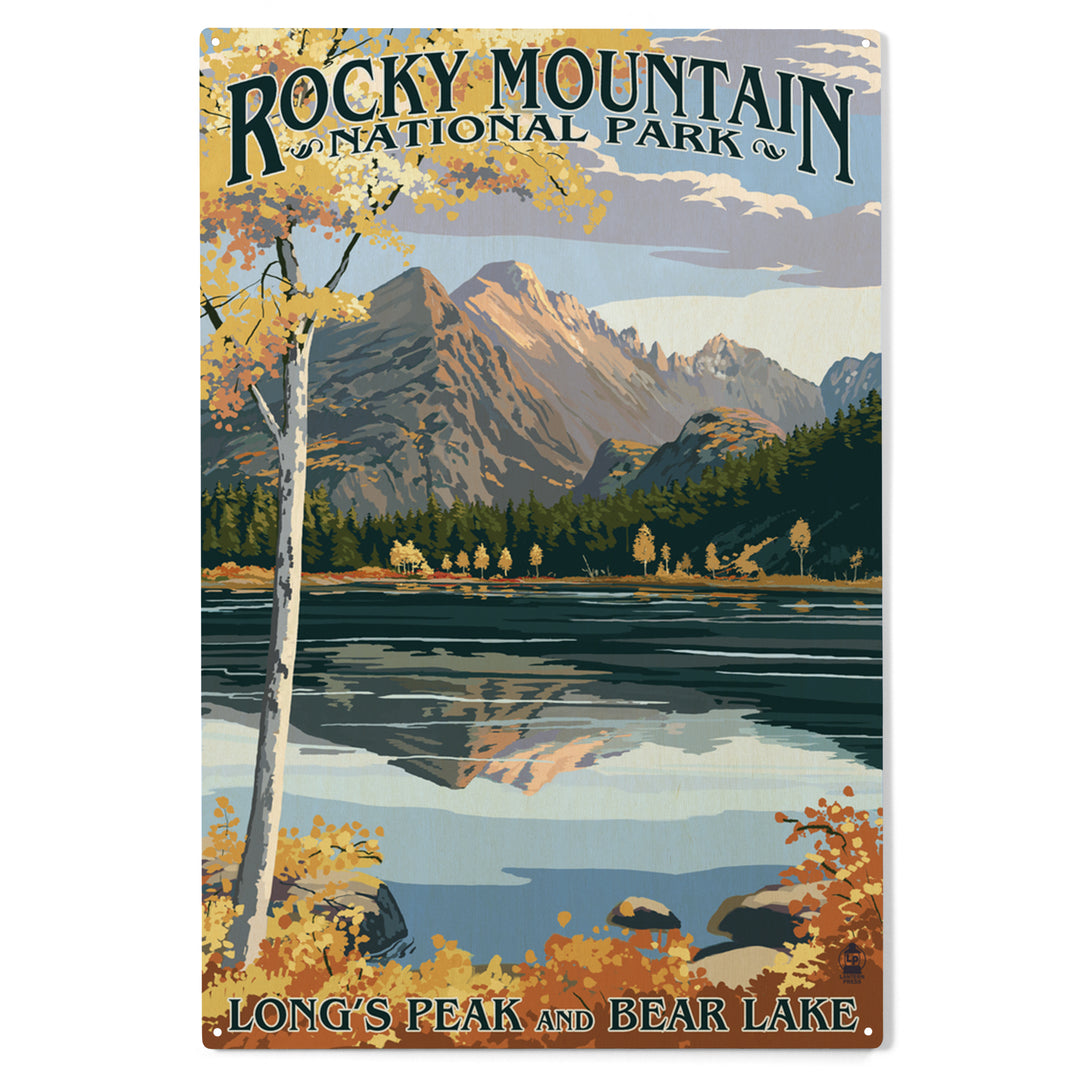 Rocky Mountain National Park, Colorado, Longs, Wood Sign and Postcards