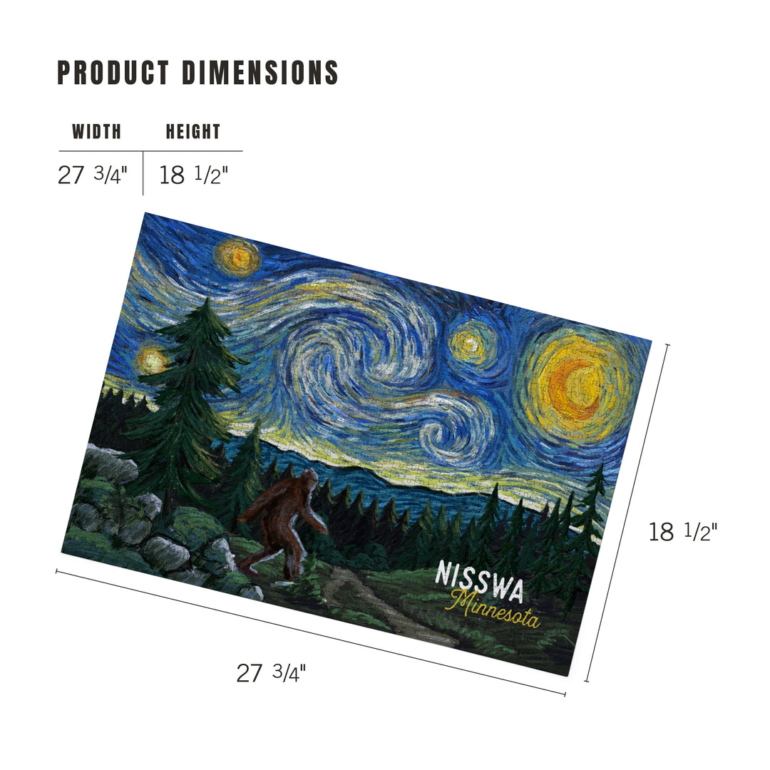 Nisswa, Minnesota, Bigfoot Starry Night, 1000 Piece Jigsaw Puzzle