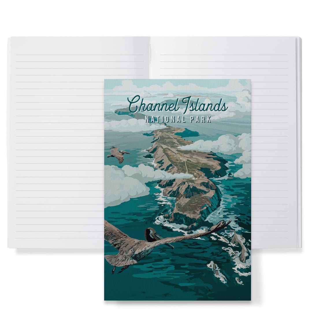 Lined 6x9 Journal, Channel Islands National Park, California, Painterly National Park Series, Lay Flat, 193 Pages, FSC paper
