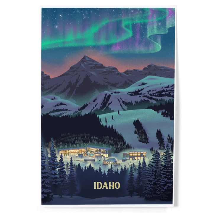 Idaho, Village under Northern Lights, Art & Giclee Prints