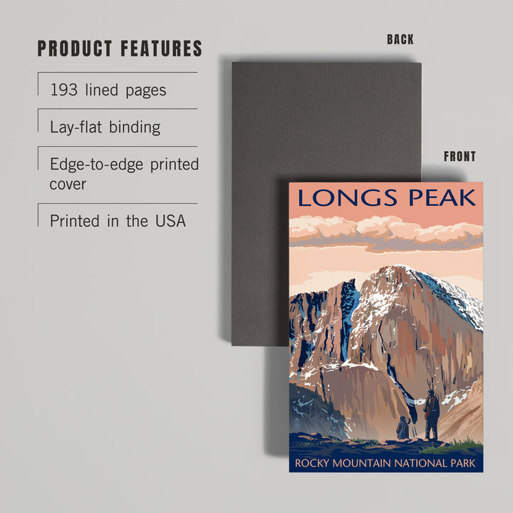 Lined 6x9 Journal, Rocky Mountain National Park, Colorado, Longs Peak, Lay Flat, 193 Pages, FSC paper