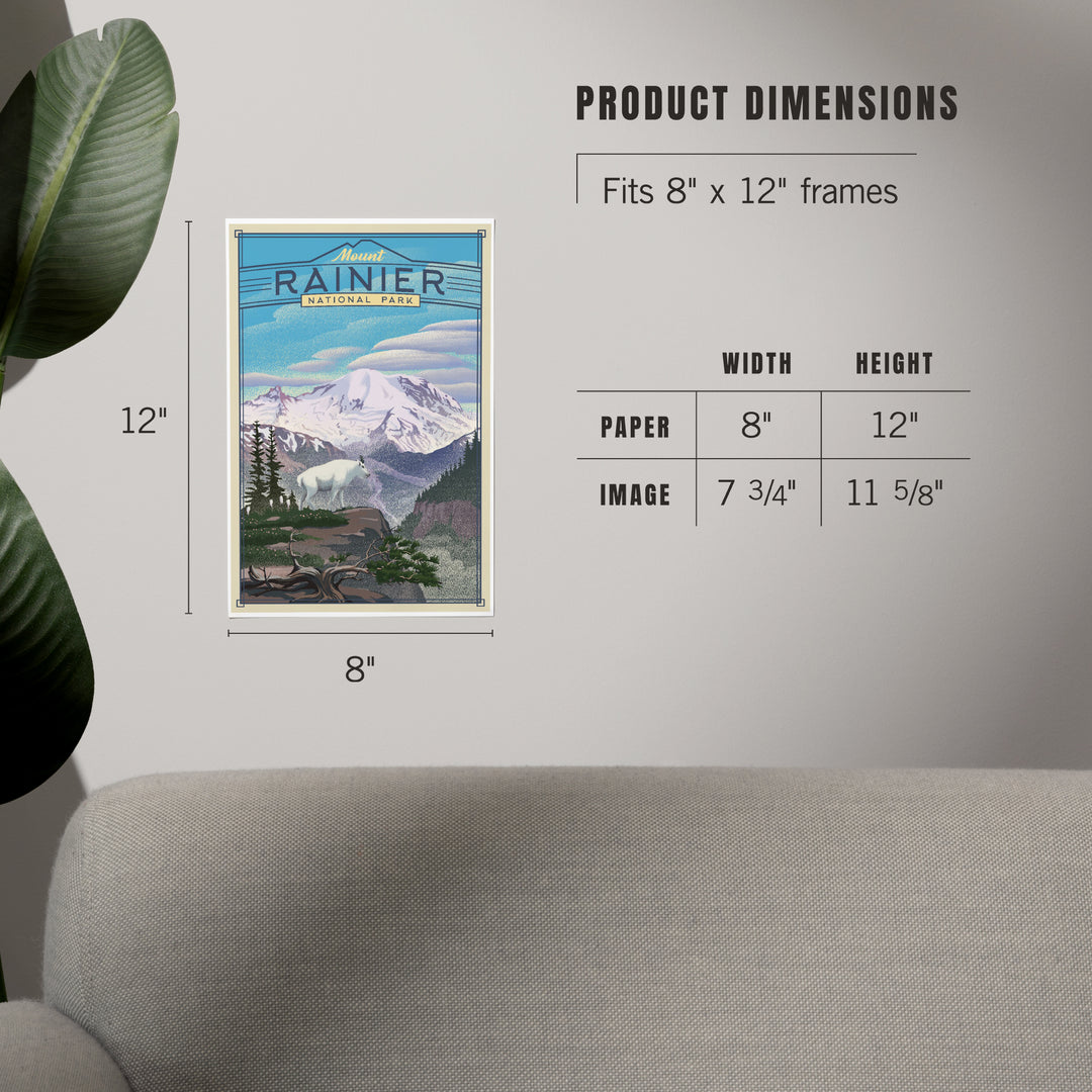 Mt. Rainier National Park, Lithograph National Park Series, Art & Giclee Prints