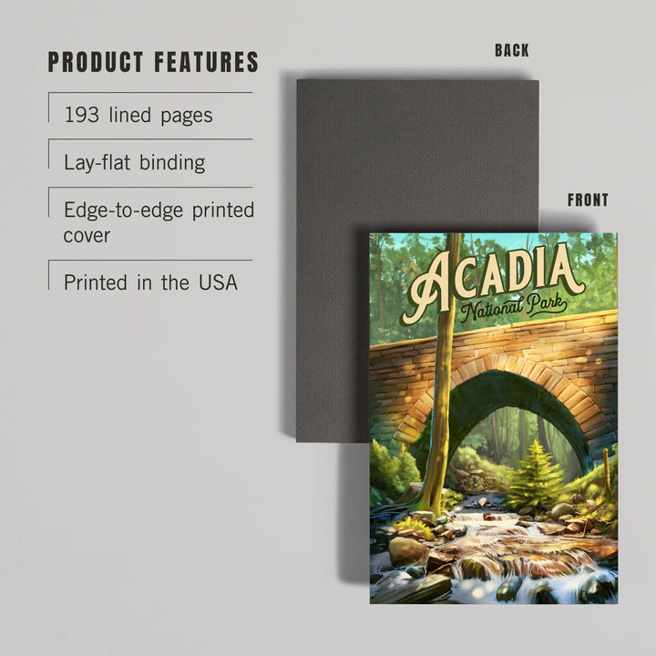 Lined 6x9 Journal, Acadia National Park, Maine, Oil Painting, Lay Flat, 193 Pages, FSC paper