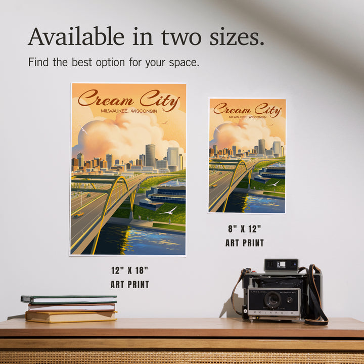 Milwaukee, Wisconsin, Lithograph City Series, Cream City, Art & Giclee Prints