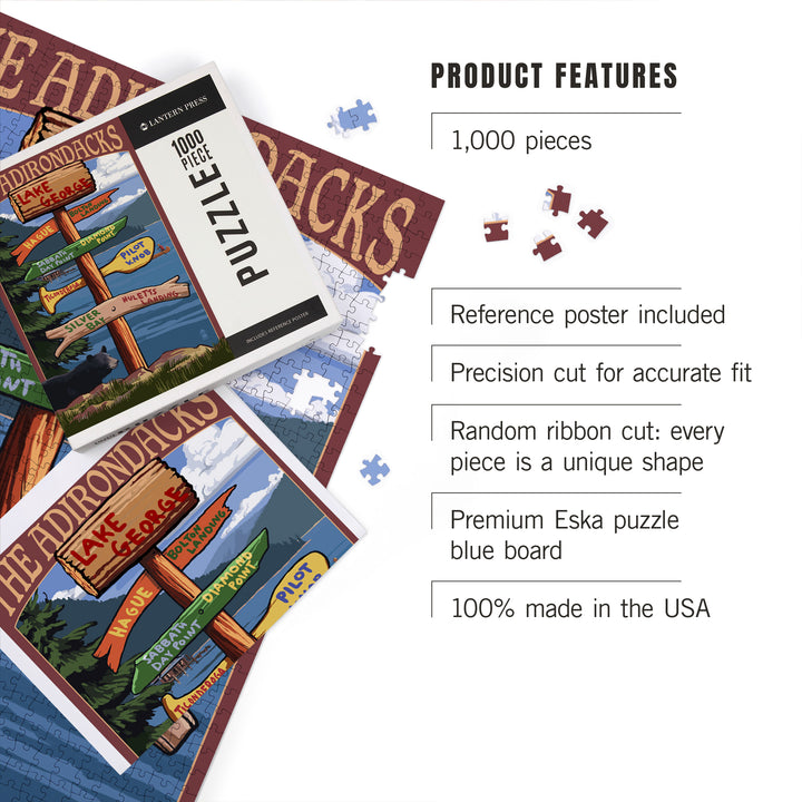 Lake George, New York, The Adirondacks, Destinations Sign, Jigsaw Puzzle