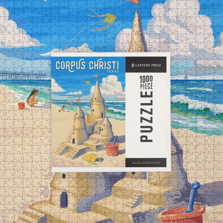 Corpus Christi, Texas, Painterly, Soak Up Summer, Sand Castle, Jigsaw Puzzle