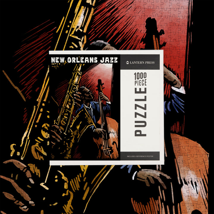 New Orleans, Louisiana, Jazz Band, Scratchboard, 1000 Piece Jigsaw Puzzle
