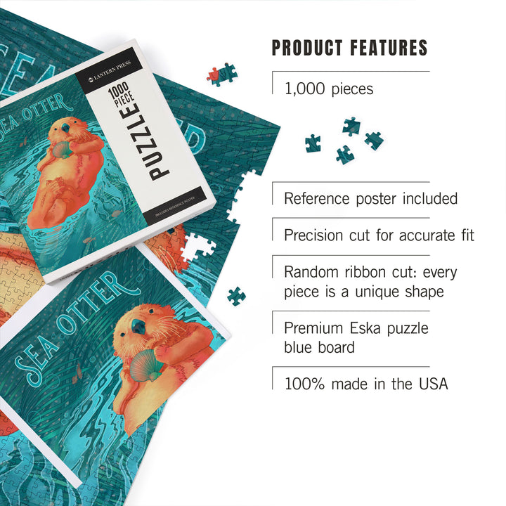 Fluid Linework, Sea Otter, 1000 Piece Jigsaw Puzzle