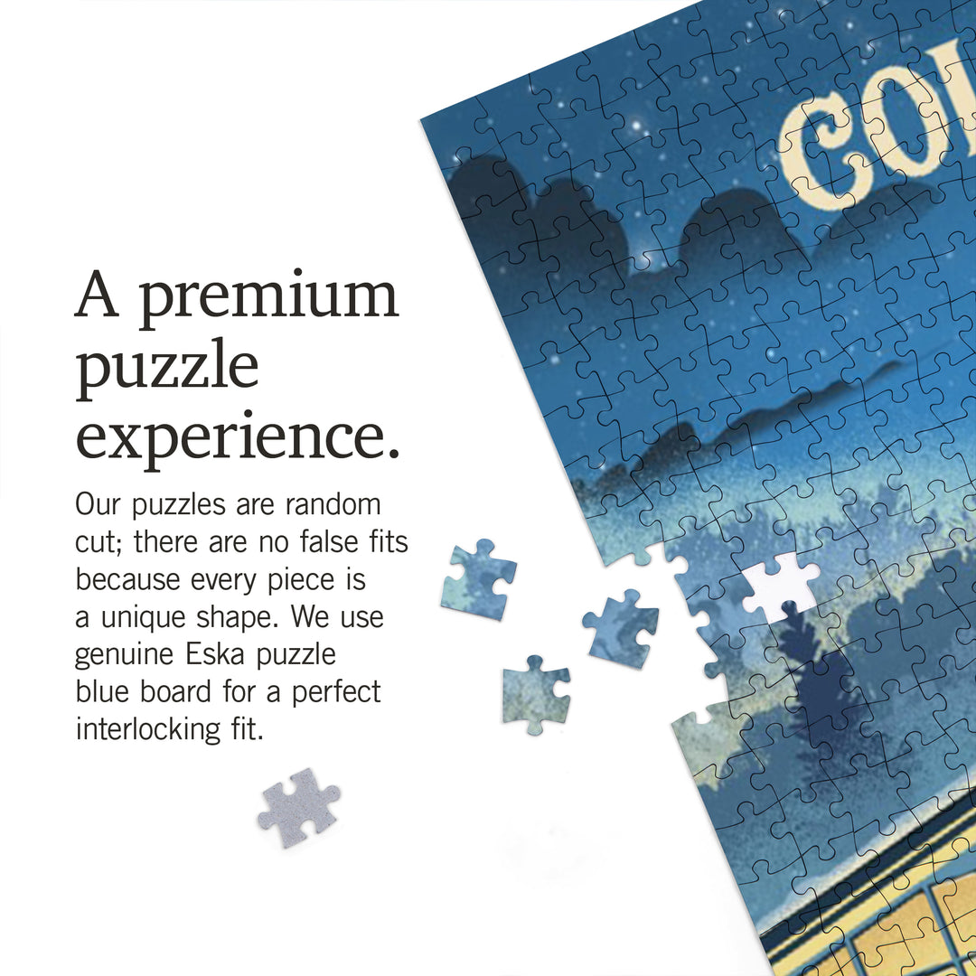 Colorado, Lithograph, Snow Lodge, 1000 Piece Jigsaw Puzzle