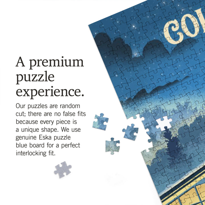 Colorado, Lithograph, Snow Lodge, 1000 Piece Jigsaw Puzzle