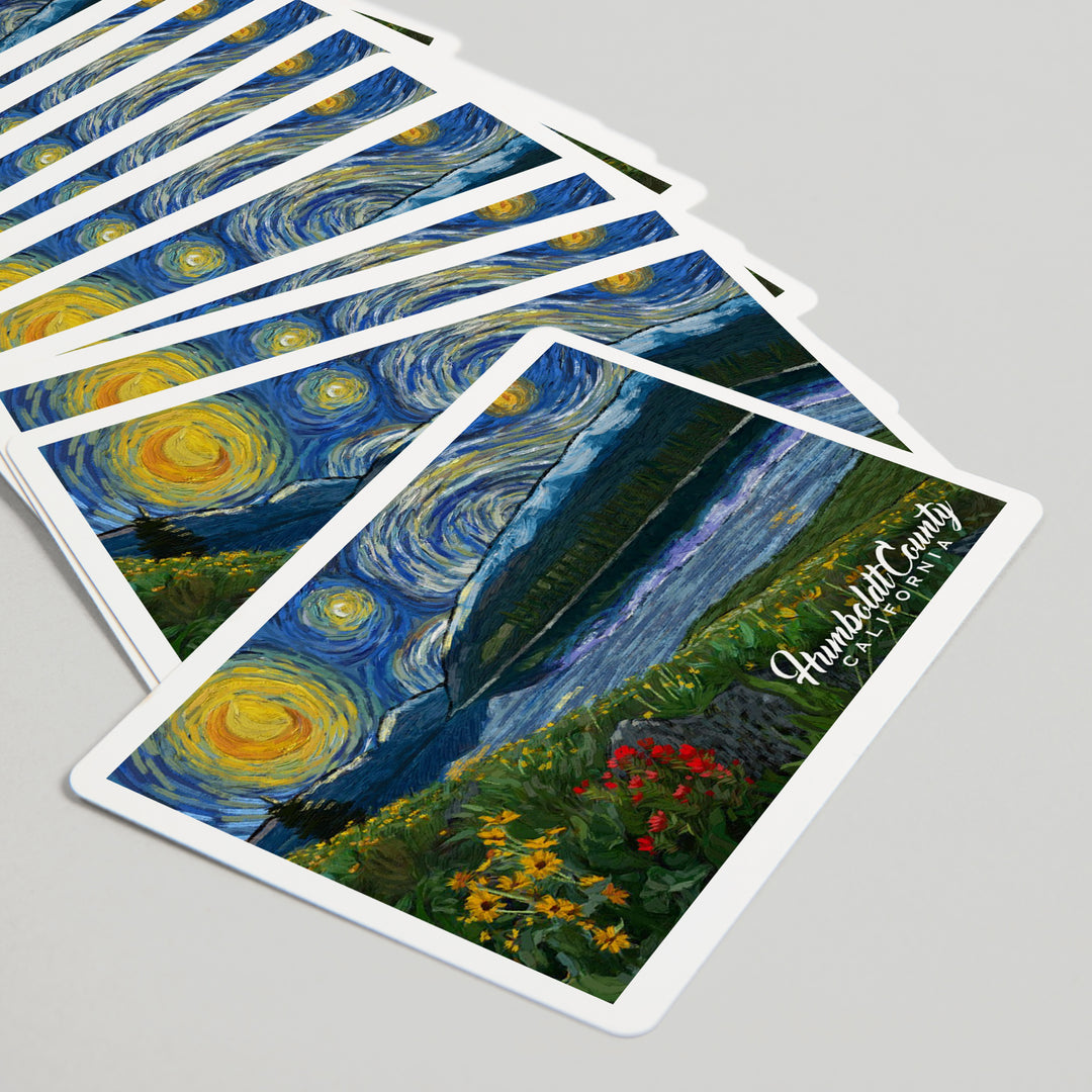 Playing Cards, Humboldt County, California, Starry Night, 52 Card Deck with Jokers in Box, Unique Art