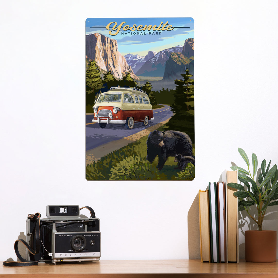 Yosemite National Park, California, Camper Van and Wildlife, Metal Signs