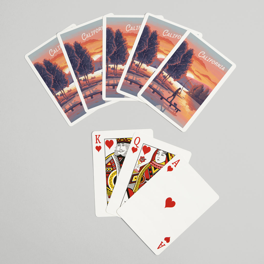 Playing Cards, California, This is Living, Fishing, 52 Card Deck with Jokers in Box, Unique Art