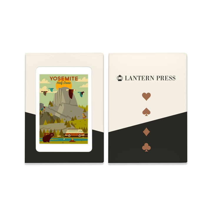 Playing Cards, Yosemite National Park, California, Half Dome, Geometric National Park Series, 52 Card Deck with Jokers in Box, Unique Art