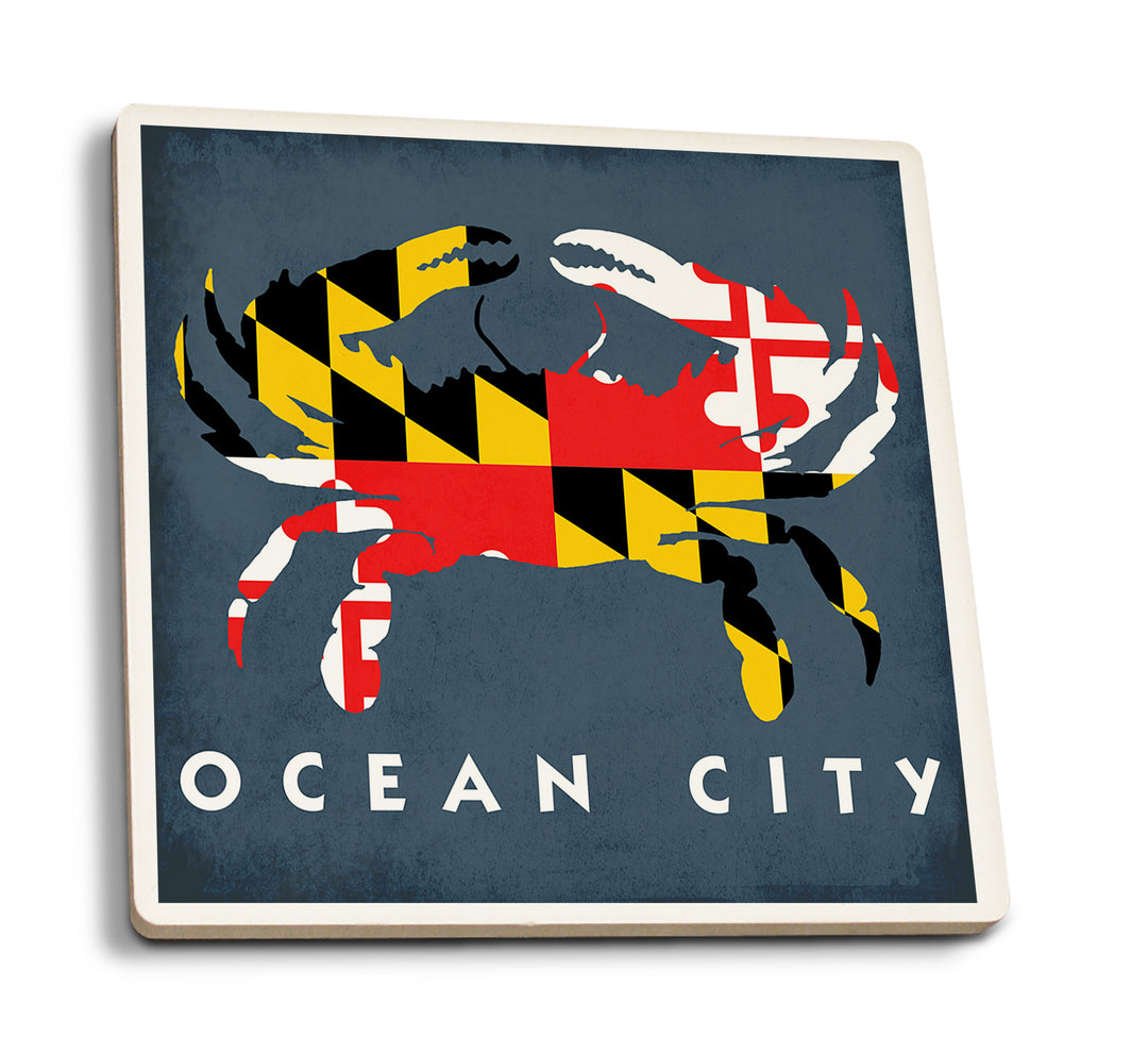 Ocean City, Maryland, Maryland Flag Crab, Coaster Set