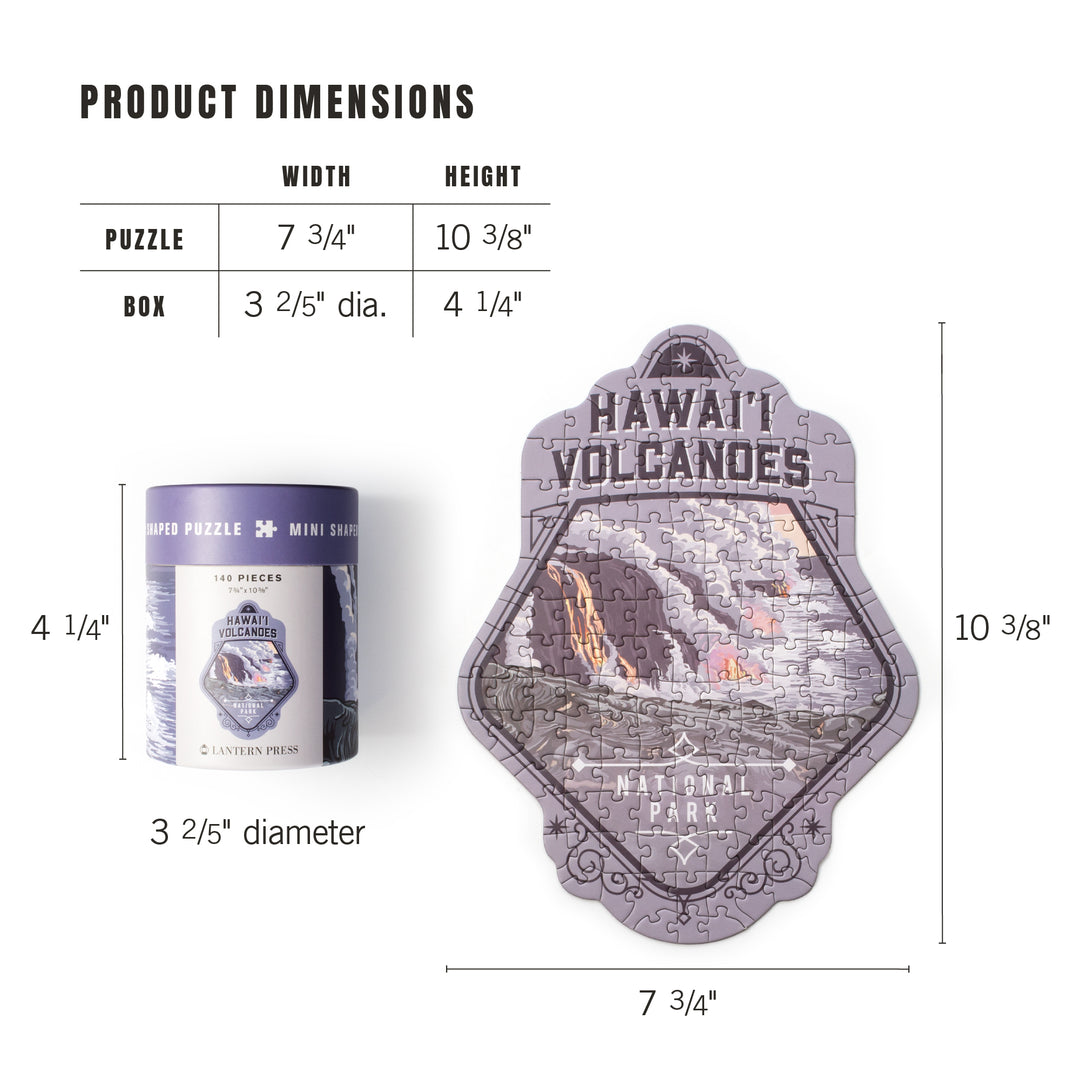 Lantern Press Mini Shaped Adult Jigsaw Puzzle, Protect Our National Parks (Hawaii Volcanoes)