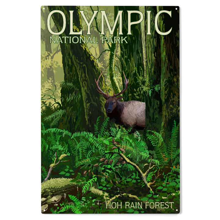 Olympic National Park, Washington, Hoh Rain, Wood Sign and Postcards