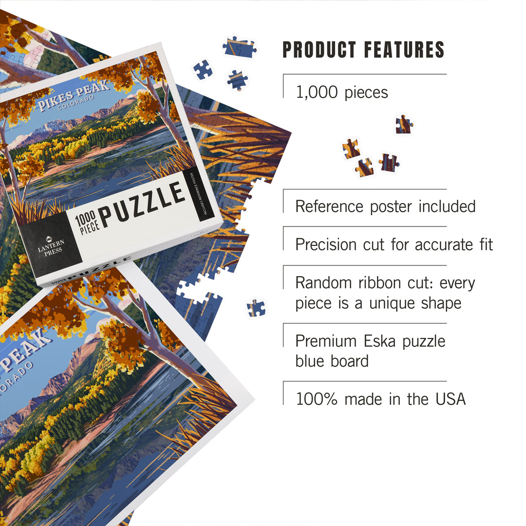 Divide, Colorado, Painterly, Fall Mountain Scene, Jigsaw Puzzle