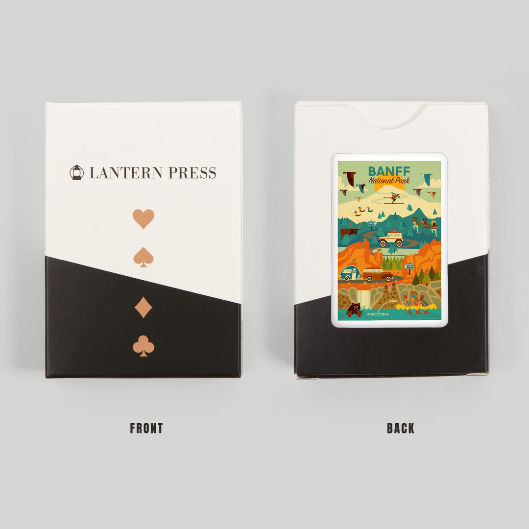 Playing Cards, Banff National Park, Geometric, 52 Card Deck with Jokers in Box, Unique Art
