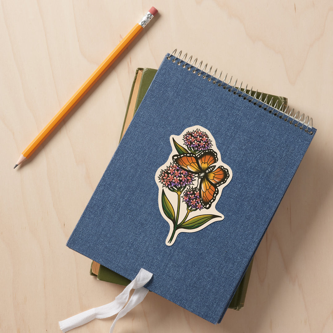 American Traditional, Monarch, Vinyl Sticker