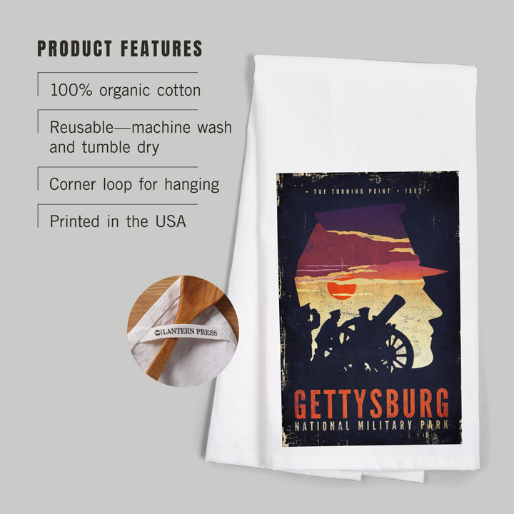 Gettysburg National Military Park, Pennsylvania, The Turning Point, Soldiers and Cannons, Organic Cotton Kitchen Tea Towels