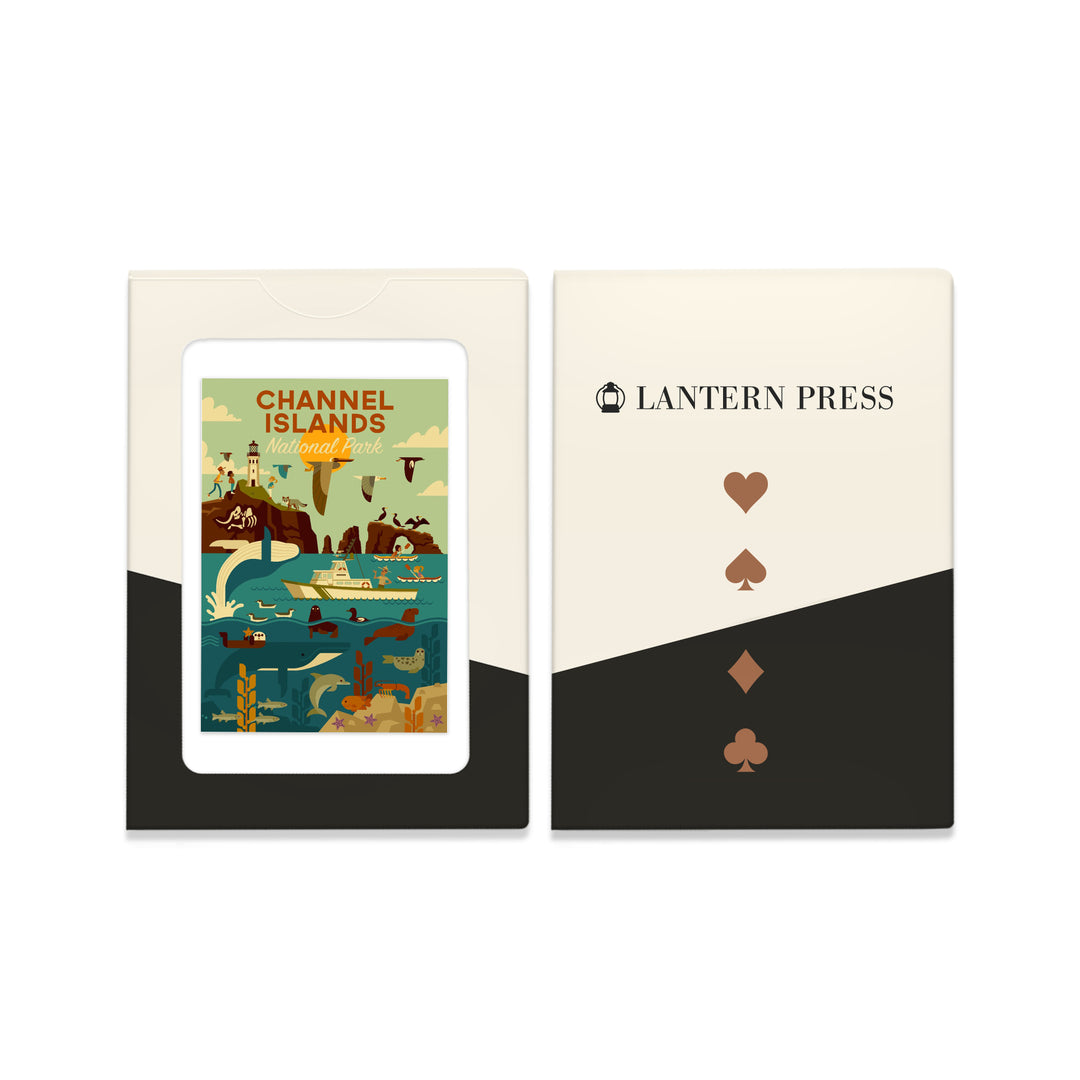 Playing Cards, Channel Islands National Park, California, Geometric National Park Series, 52 Card Deck with Jokers in Box, Unique Art