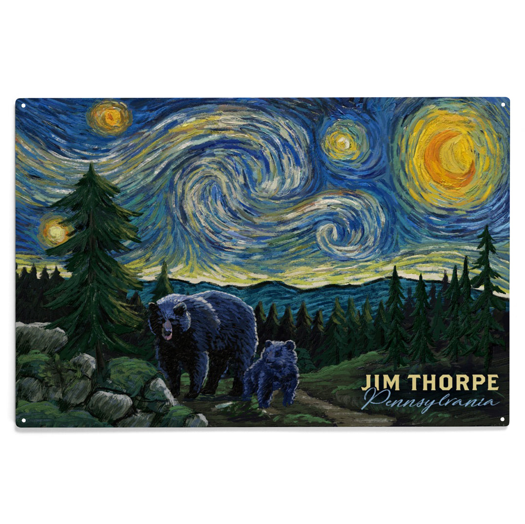 Jim Thorpe, Pennsylvania, Starry Night, Bear and, Wood Sign and Postcards