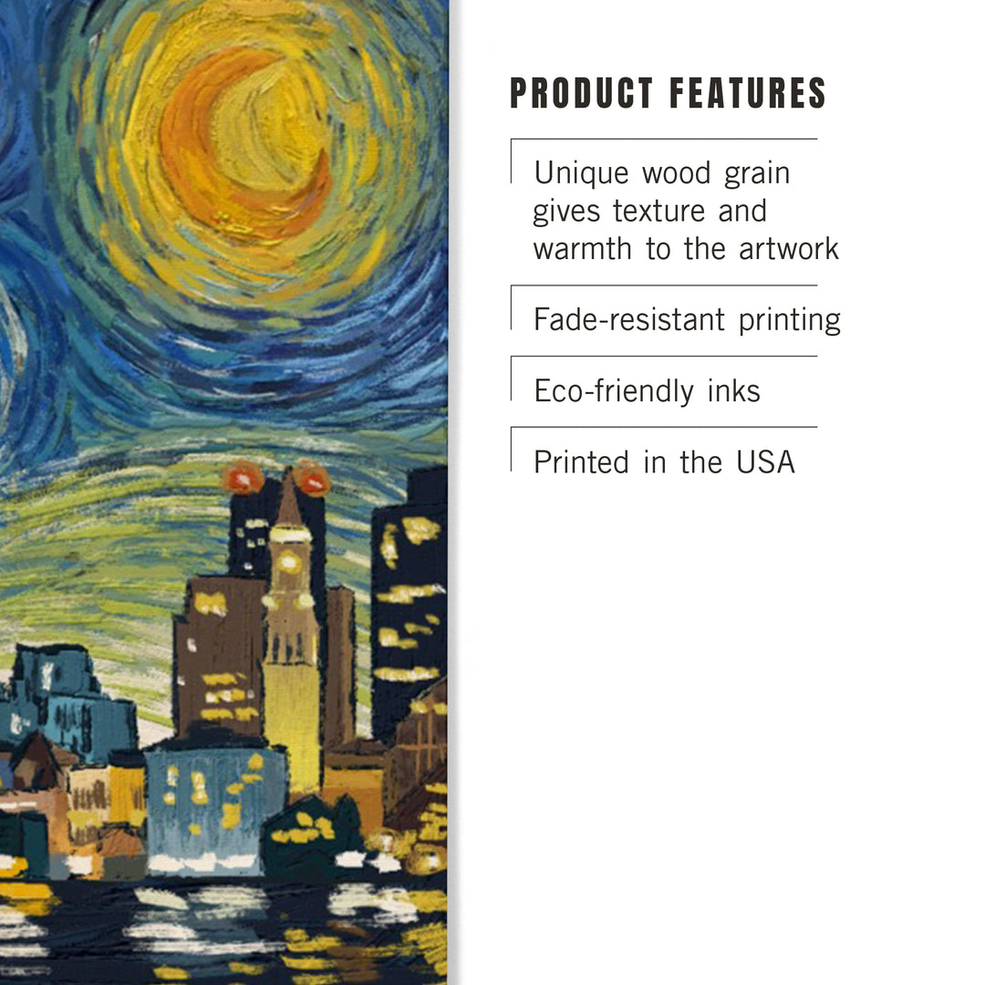 Boston, Massachusetts, Starry Night City 78711, Wood Sign and Postcards