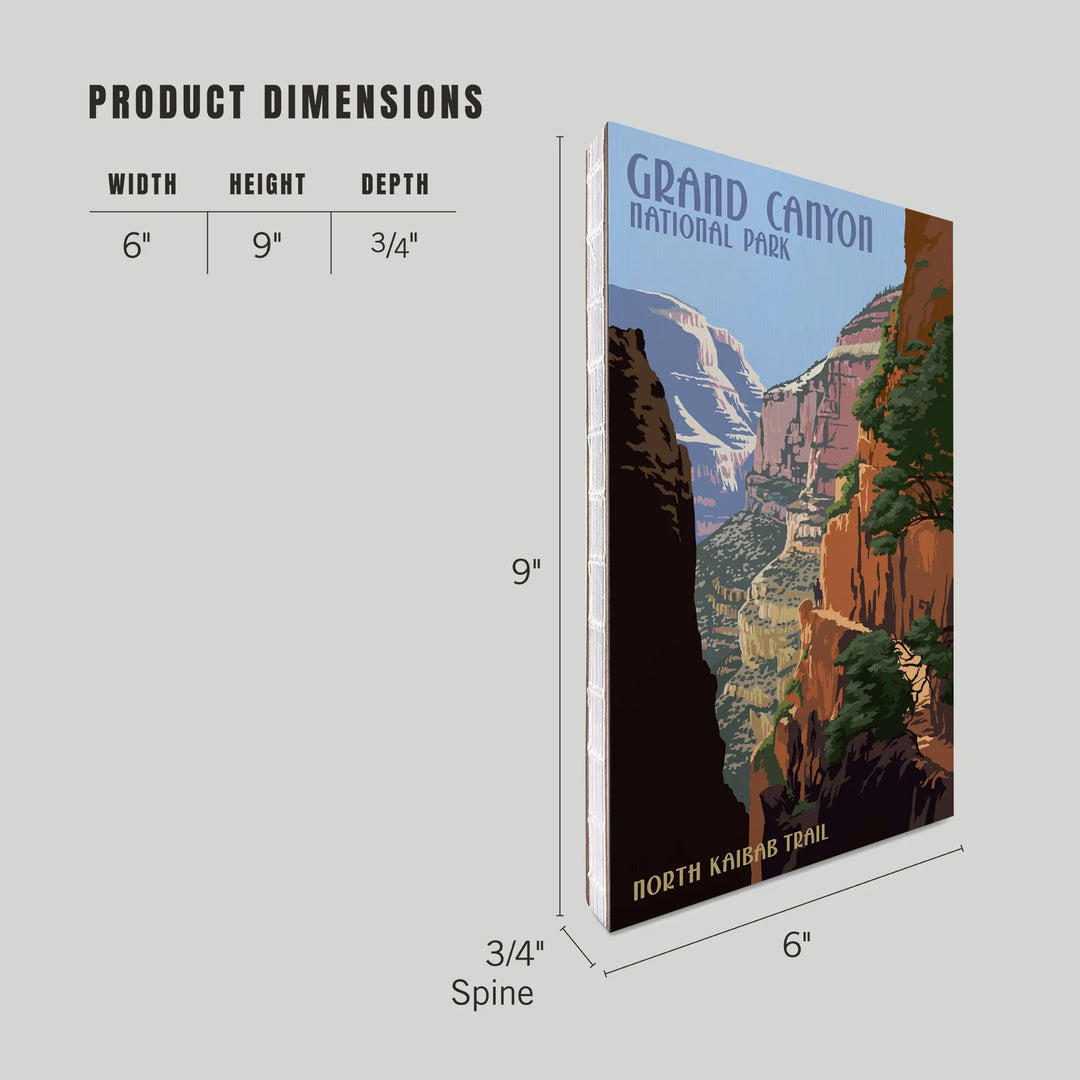 Lined 6x9 Journal, Grand Canyon National Park, Arizona, North Kaibab Trail, Lay Flat, 193 Pages, FSC paper