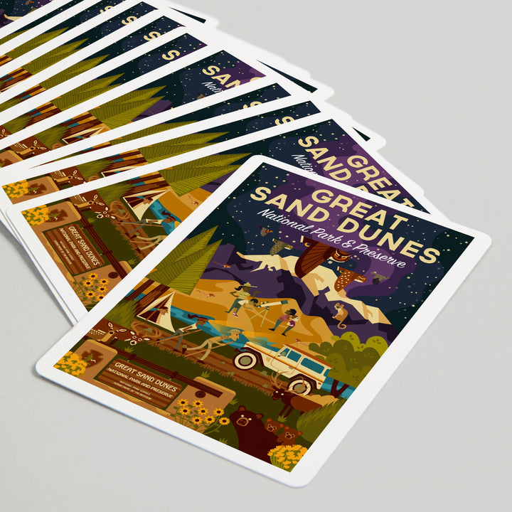 Playing Cards, Great Sand Dunes National Park and Preserve, Colorado, Geometric Night Scene, 52 Card Deck with Jokers in Box, Unique Art