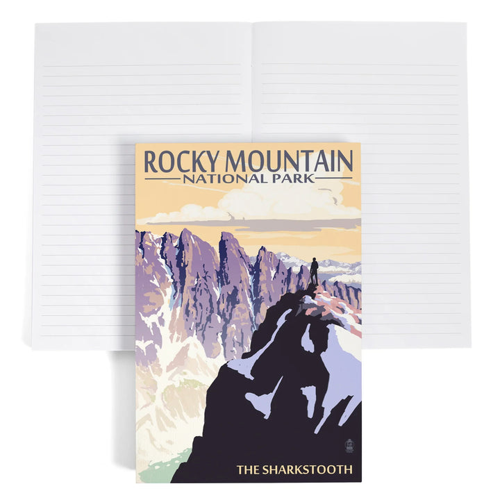 Lined 6x9 Journal, Rocky Mountain National Park, Montana, The Sharkstooth, Lay Flat, 193 Pages, FSC paper
