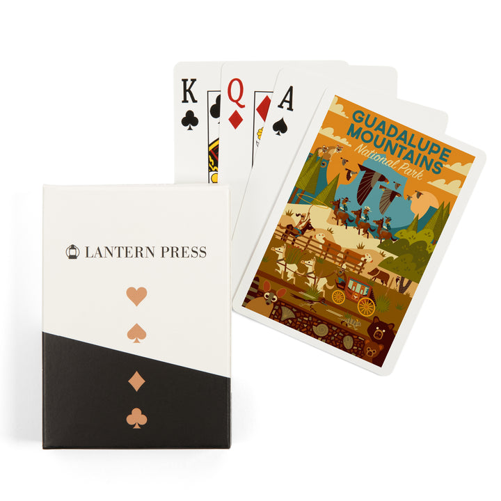 Playing Cards, Guadalupe Mountains National Park, Texas, Geometric, 52 Card Deck with Jokers in Box, Unique Art