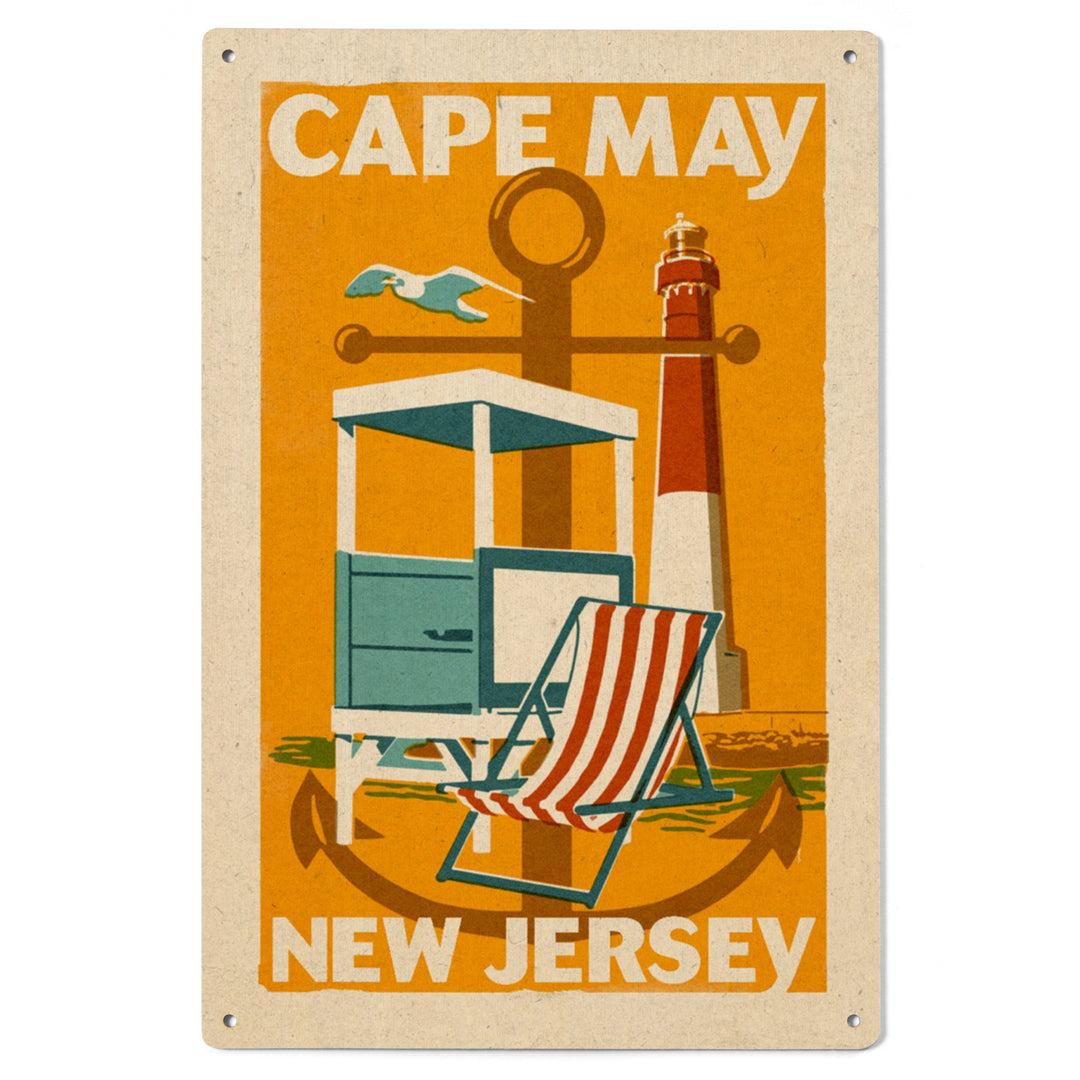 Cape May, New Jersey, Woodblock Series, Lantern Press Artwork, Wood Signs and Postcards