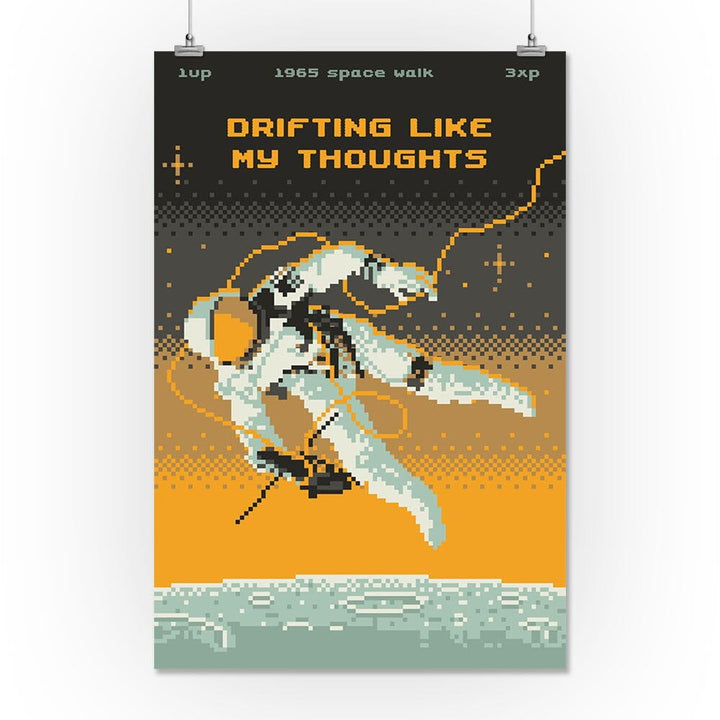 8-Bit Space Collection, Astronaut, Drifting Like My Thoughts, Art & Giclee Prints Art Lantern Press 16 x 24 Giclee Print 