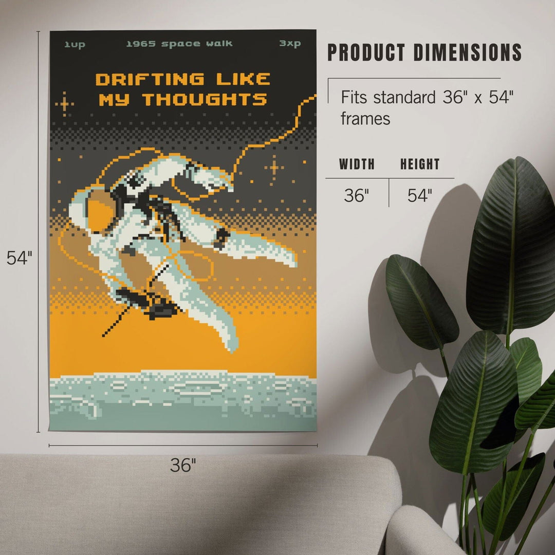 8-Bit Space Collection, Astronaut, Drifting Like My Thoughts, Art & Giclee Prints Art Lantern Press 