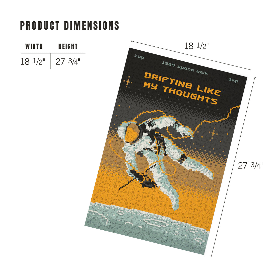 8-Bit Space Collection, Astronaut, Drifting Like My Thoughts, Jigsaw Puzzle Puzzle Lantern Press 
