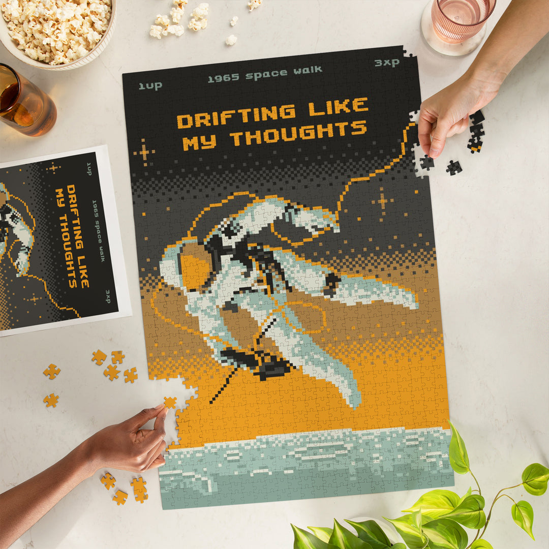 8-Bit Space Collection, Astronaut, Drifting Like My Thoughts, Jigsaw Puzzle Puzzle Lantern Press 