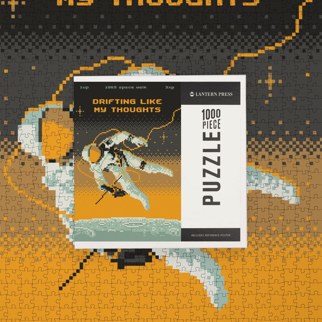 8-Bit Space Collection, Astronaut, Drifting Like My Thoughts, Jigsaw Puzzle Puzzle Lantern Press 