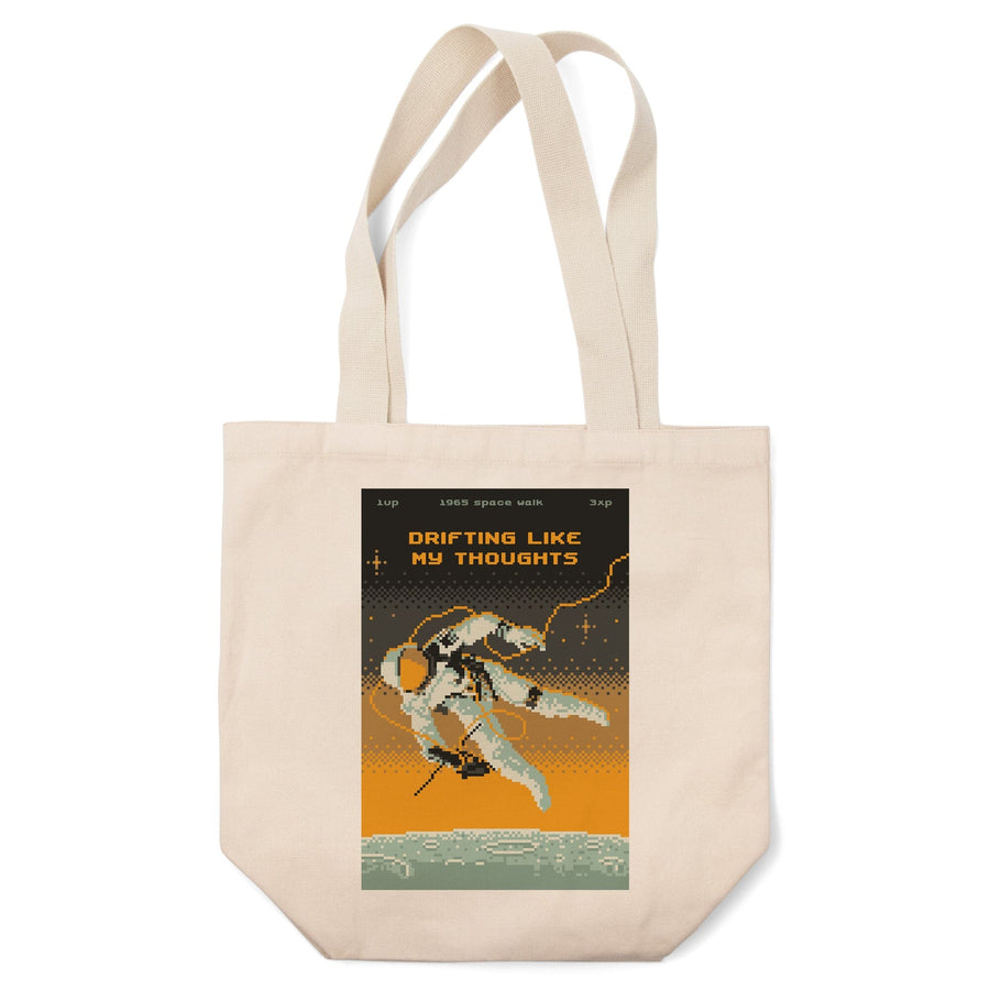 8-Bit Space Collection, Astronaut, Drifting Like My Thoughts, Tote Bag Totes Lantern Press 
