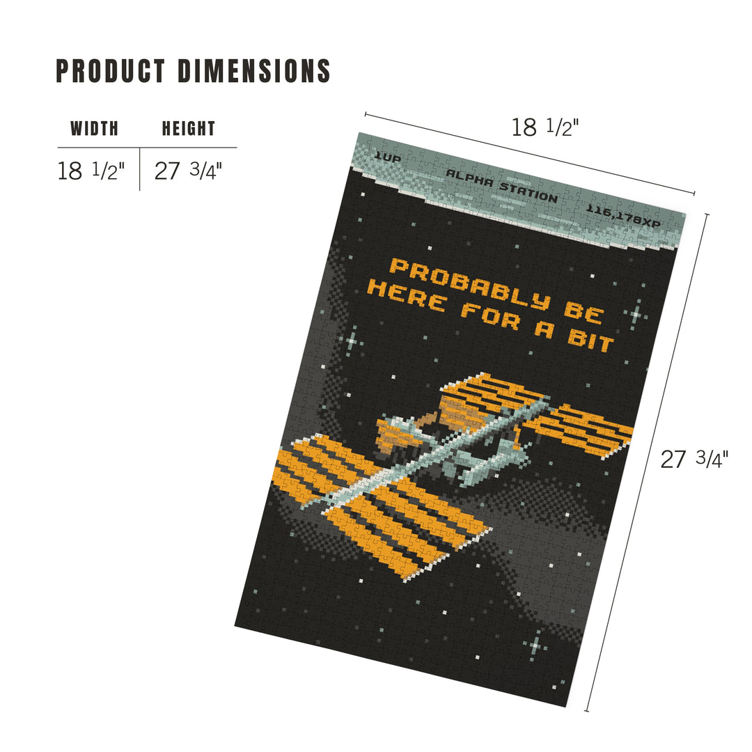8-Bit Space Collection, International Space Station, Probably Be Here For A Bit, Jigsaw Puzzle Puzzle Lantern Press 