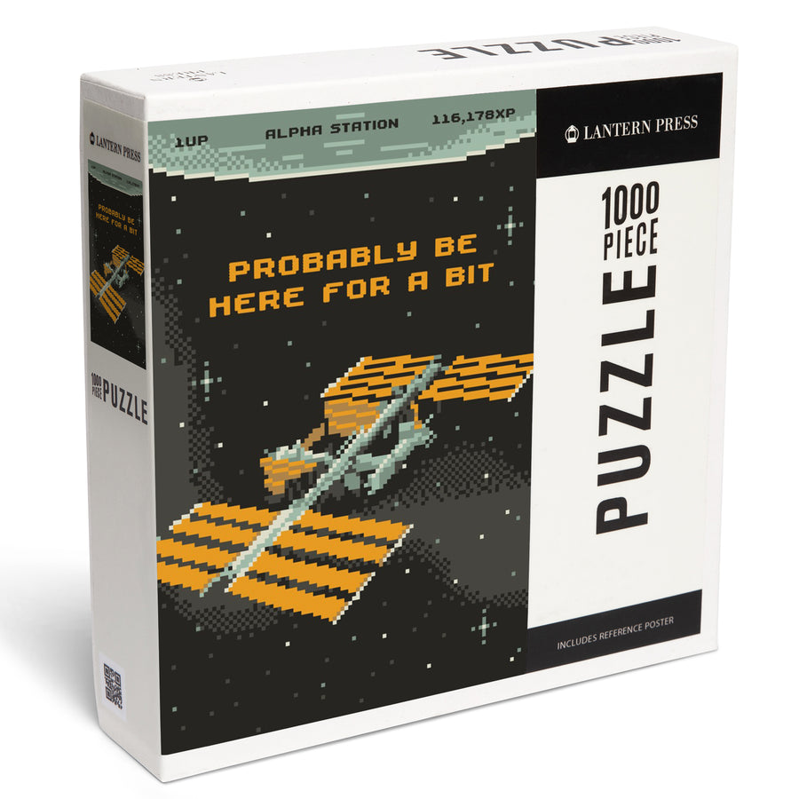 8-Bit Space Collection, International Space Station, Probably Be Here For A Bit, Jigsaw Puzzle Puzzle Lantern Press 