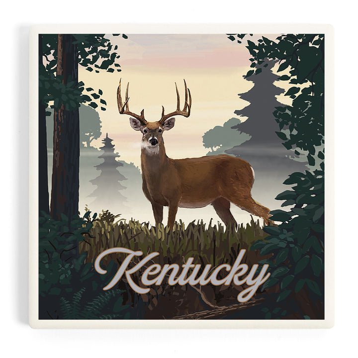 Kentucky, Painterly, Deer and Sunrise, Coasters