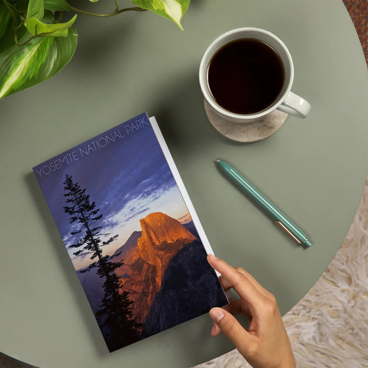 Lined 6x9 Journal, Yosemite National Park, California, Half Dome and Pine Tree, Lay Flat, 193 Pages, FSC paper