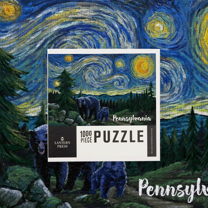 Pennsylvania, Starry Night, Bear and Cub, Jigsaw Puzzle