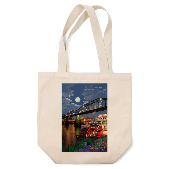 Belpre, Ohio, Skyline at Night, Tote Bag