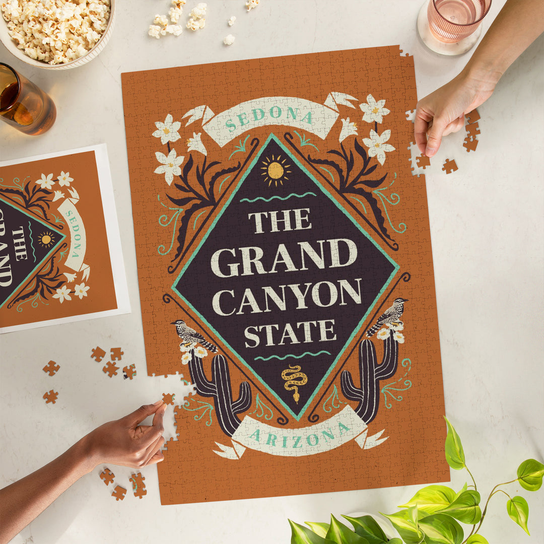 Sedona, Arizona, State Motto Crest, State Series,, 1000 Piece Jigsaw Puzzle