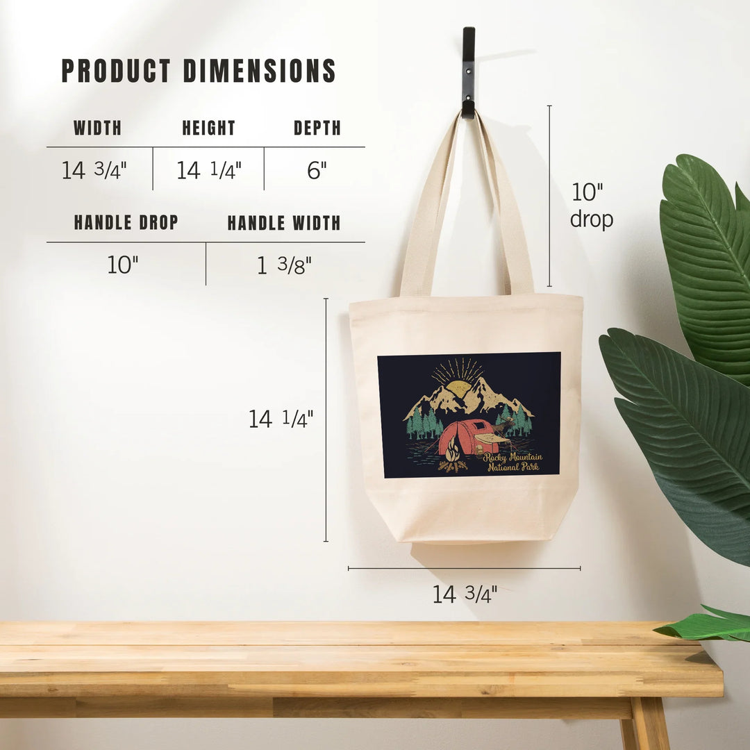Rocky Mountain National Park, Colorado, Camping Scene, Tote Bag