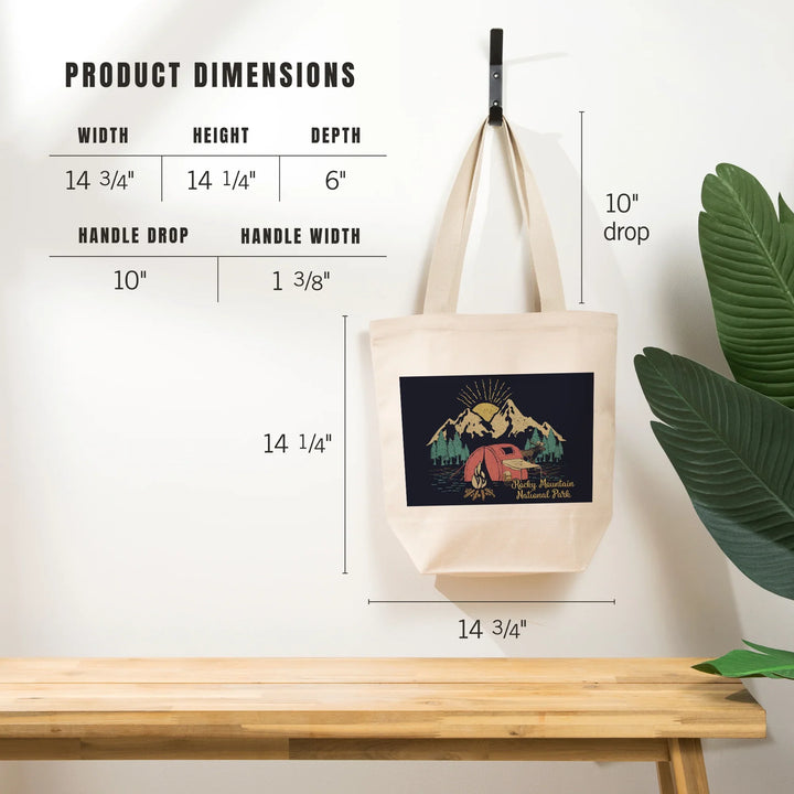 Rocky Mountain National Park, Colorado, Camping Scene, Tote Bag